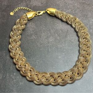 Talbots Chunky Gold Braided Statement Necklace